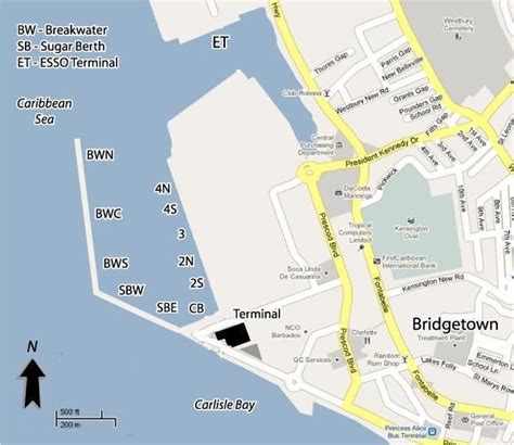 bridgetown barbados cruise port map location